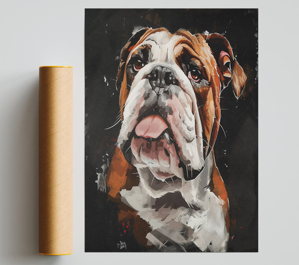 Brown Bulldog Gaze Print