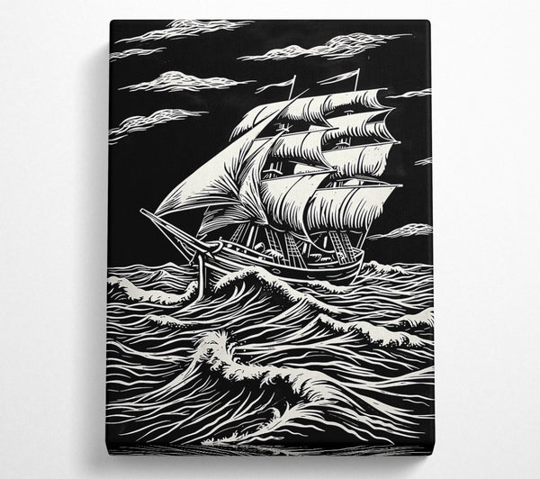  A Canvas Print of White Sails In Black Sea Canvas Art