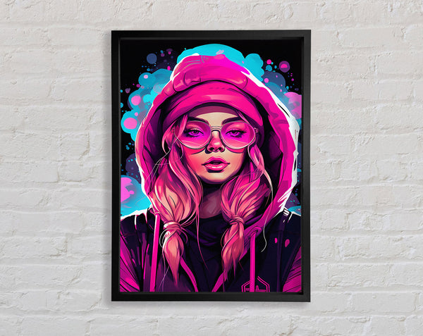 Hipster Cyberpunk Girl Framed Print