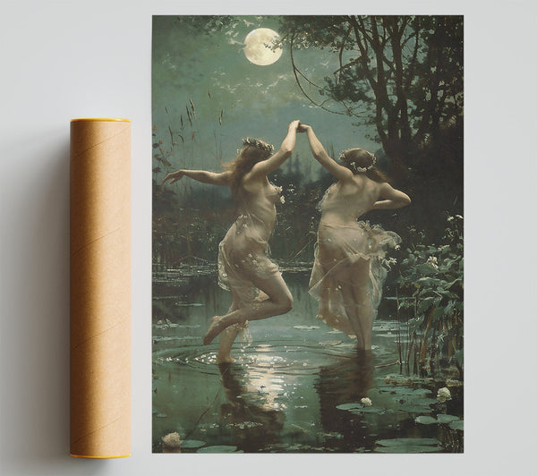 Emerald Moonlit Dance Poster