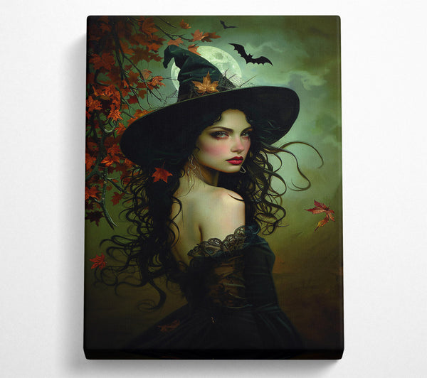  A Canvas Print of Autumn'S Crimson Witch Canvas Print