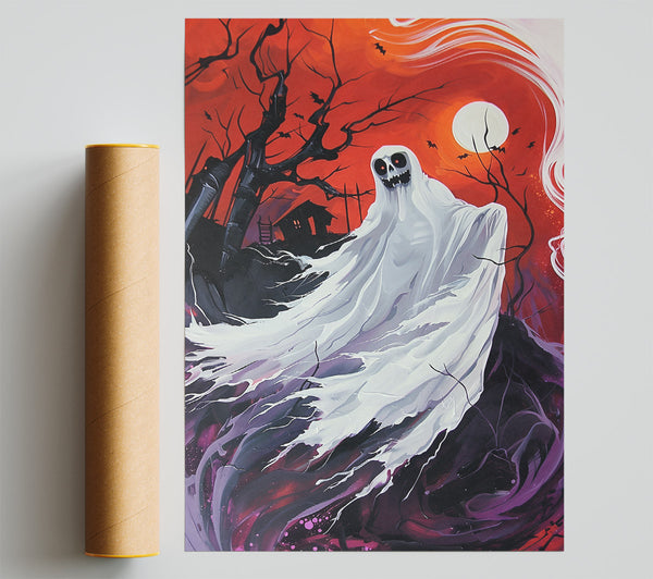 Crimson Ghostly Embrace Giclee Print