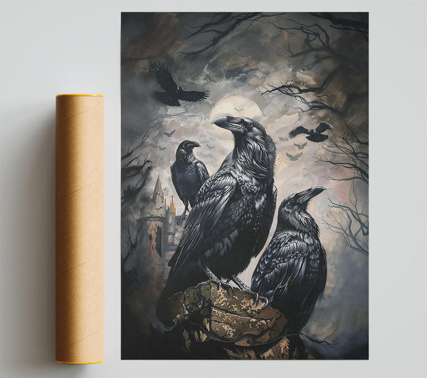 Grey Skies Ravens Print