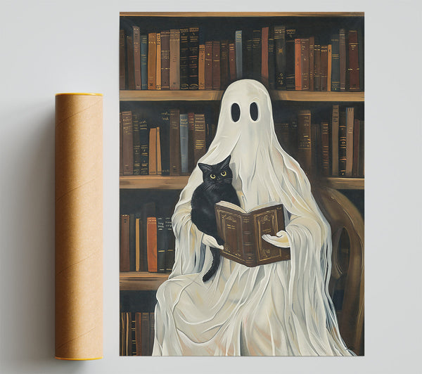 White Ghostly Reader Poster