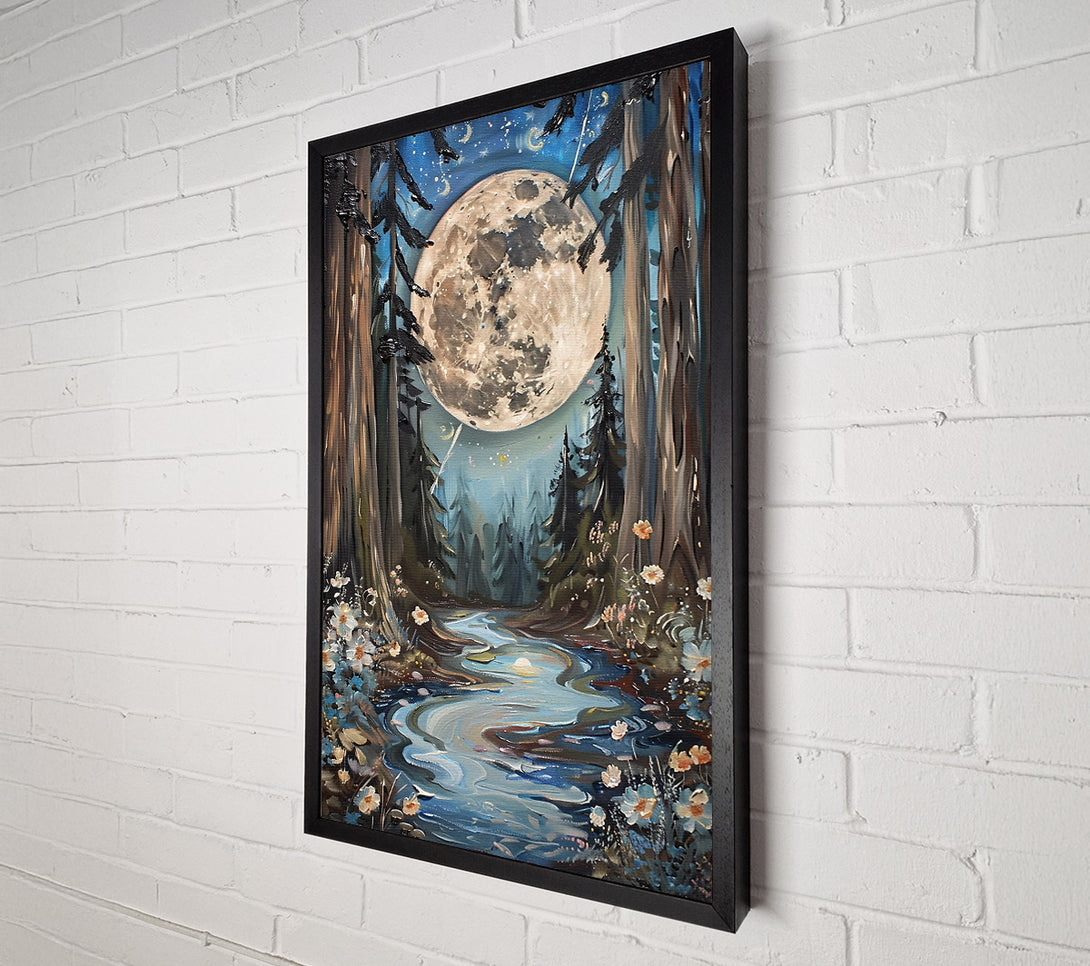  A Canvas Print of Moonlight Blue Stream Canvas Art
