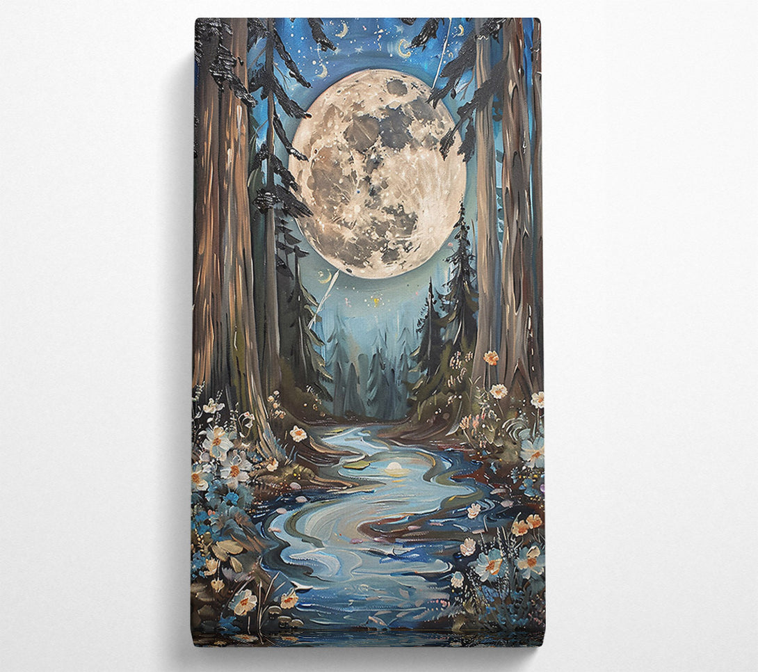  A Canvas Print of Moonlight Blue Stream Canvas Art