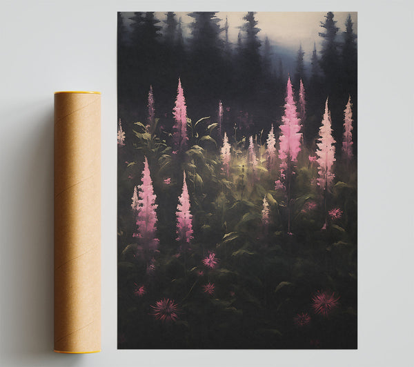Pink Forest Bloom Giclee Print