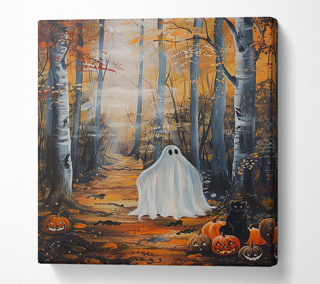  A Canvas Print of Golden Ghostly Forest Canvas Art