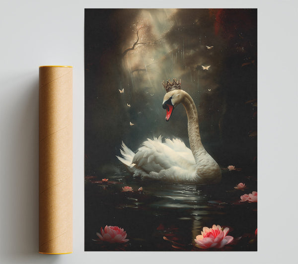 Golden Swan'S Embrace Poster