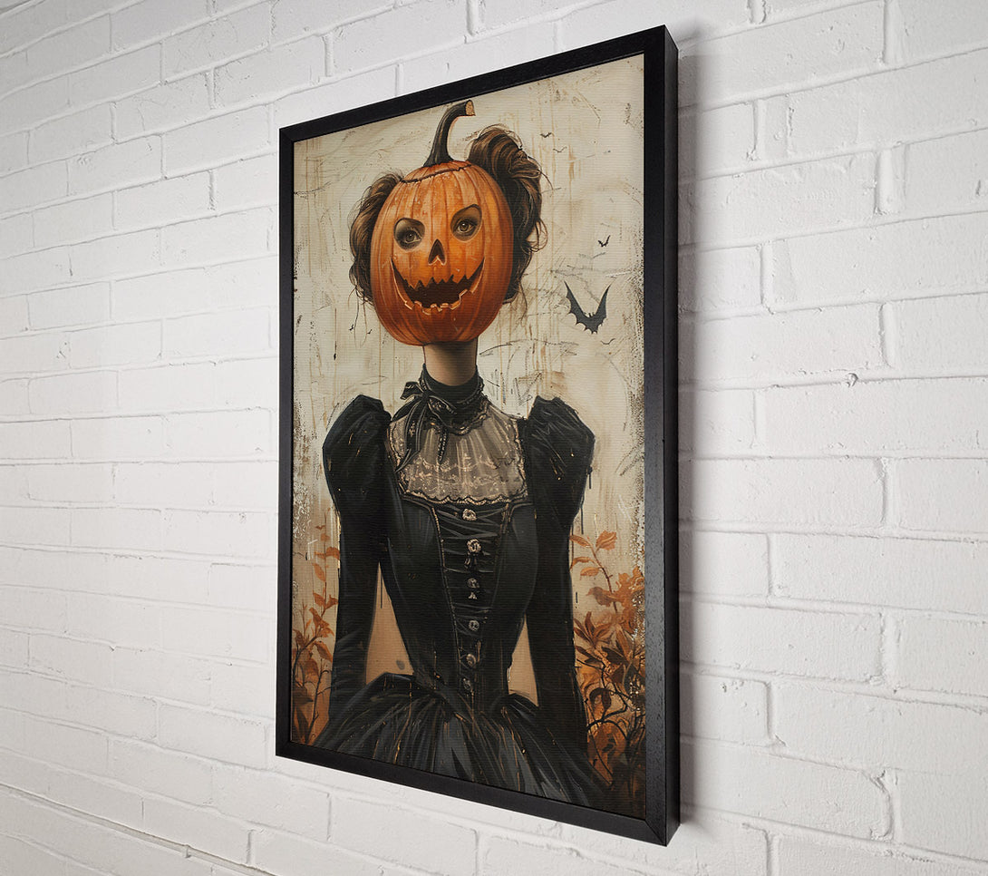  A Canvas Print of Orange Pumpkin Lady Canvas Art