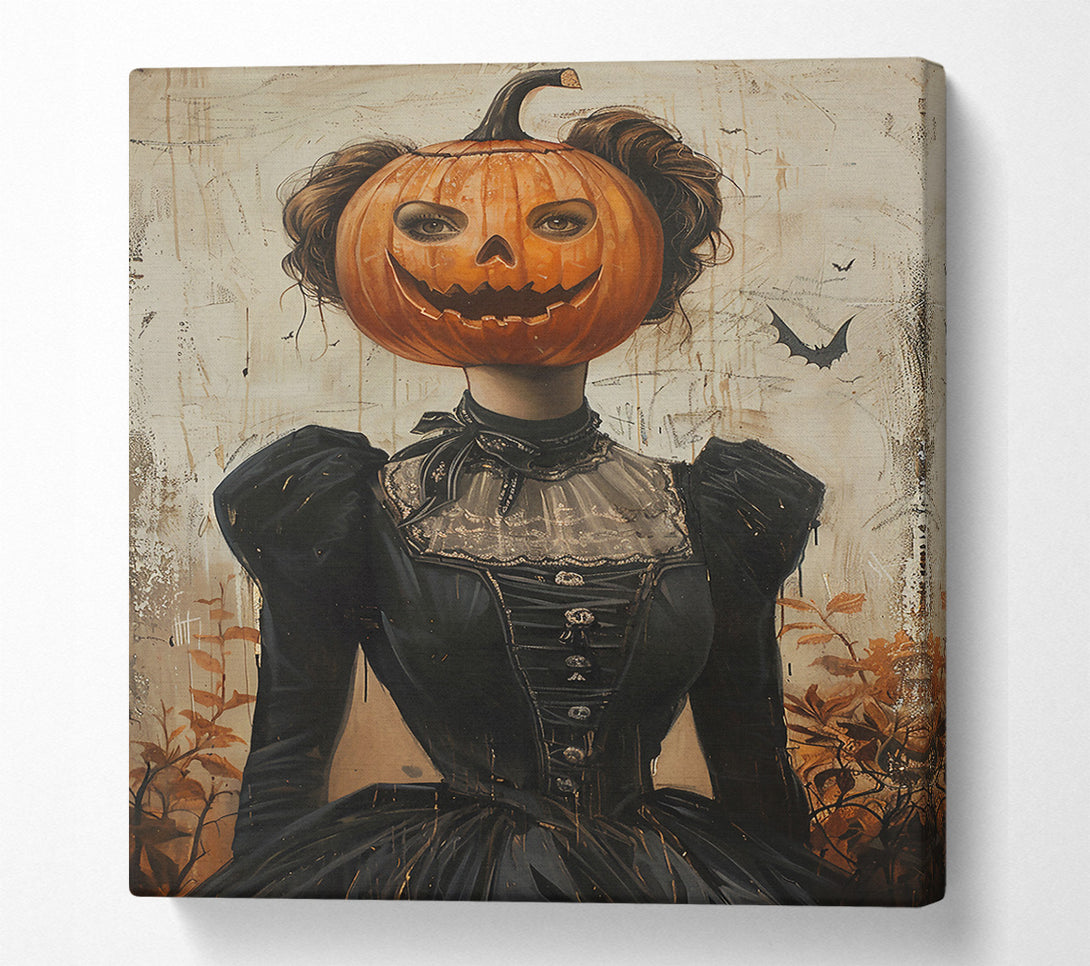  A Canvas Print of Orange Pumpkin Lady Canvas Art