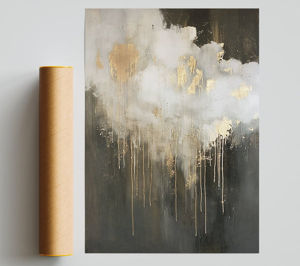 Golden Black Drizzle Print