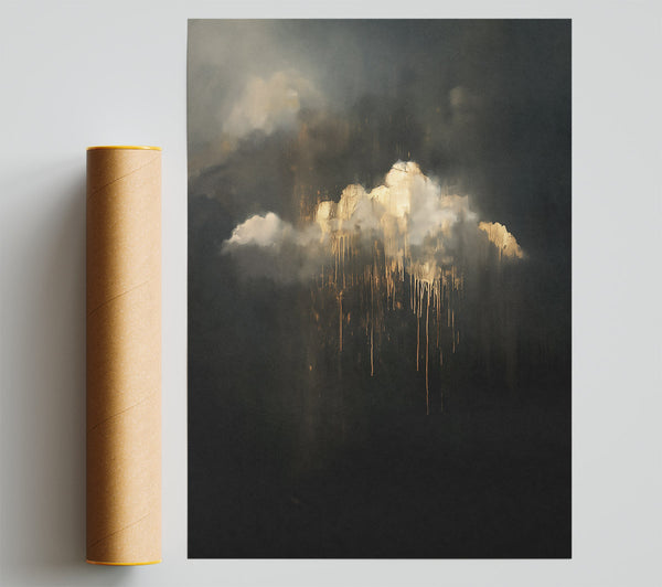 Golden Cloud Drips Giclee Print
