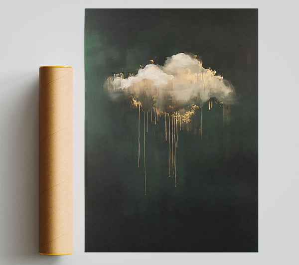 Emerald Cloud Drips Poster