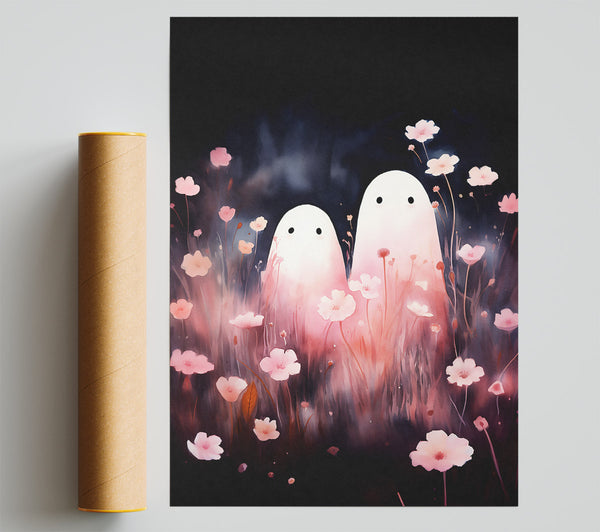 Pink Ghosts In Bloom Print