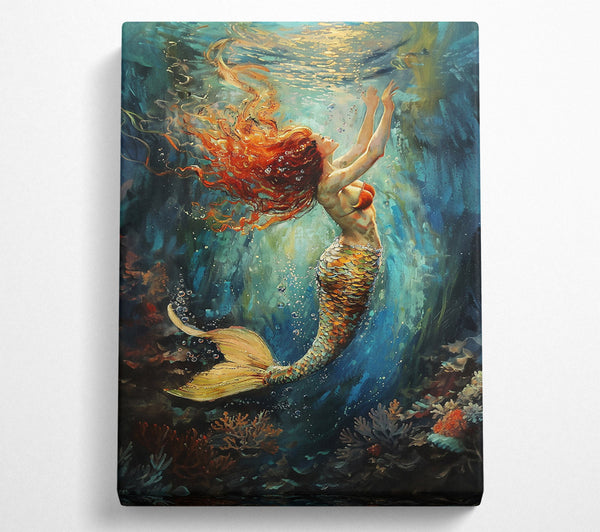  A Canvas Print of Golden Mermaid'S Dream Canvas Print