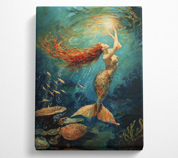  A Canvas Print of Golden Mermaid'S Light Canvas Wall Art