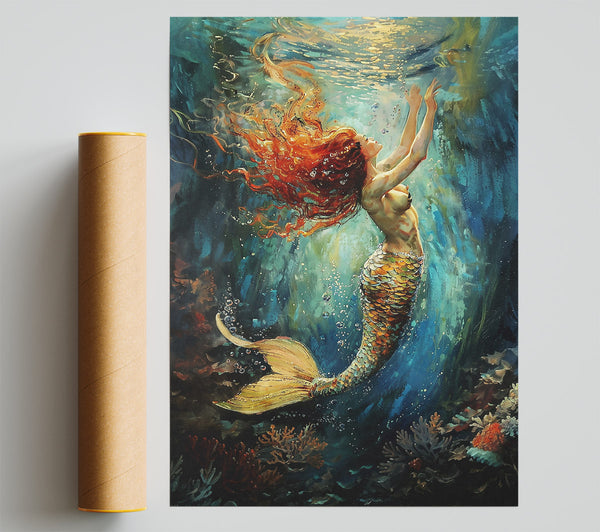Golden Mermaid'S Dream Print