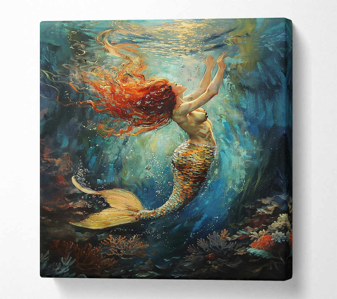  A Canvas Print of Golden Mermaid'S Dream Canvas Print