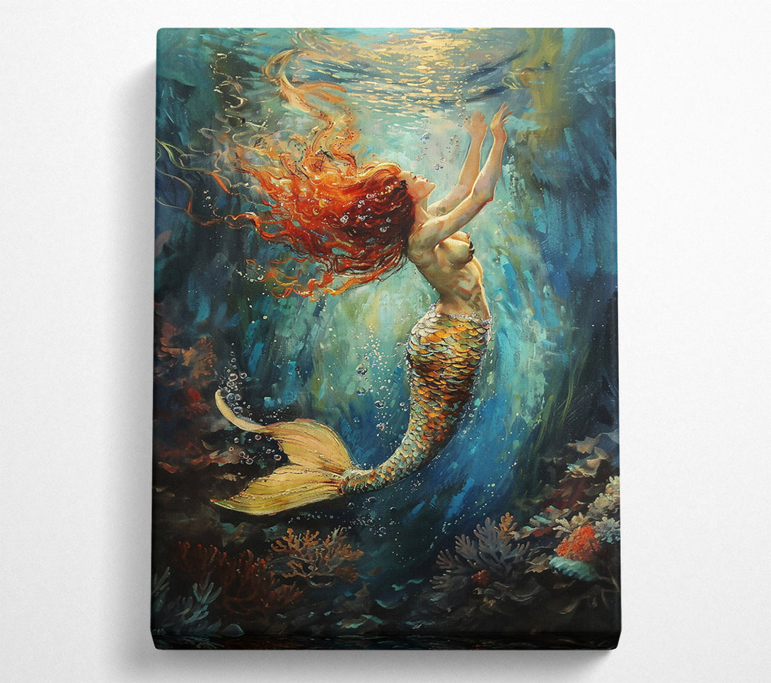  A Canvas Print of Golden Mermaid'S Dream Canvas Print