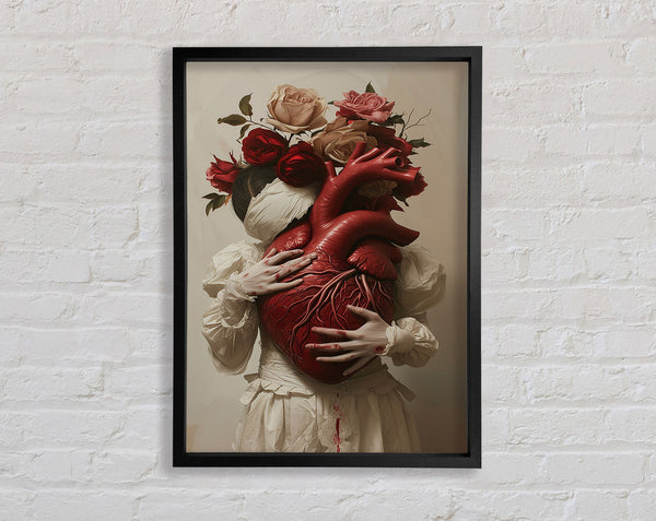 Holding The Heart Framed Print