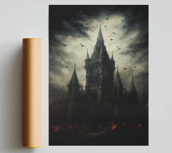 Crimson Gothic Spire Print