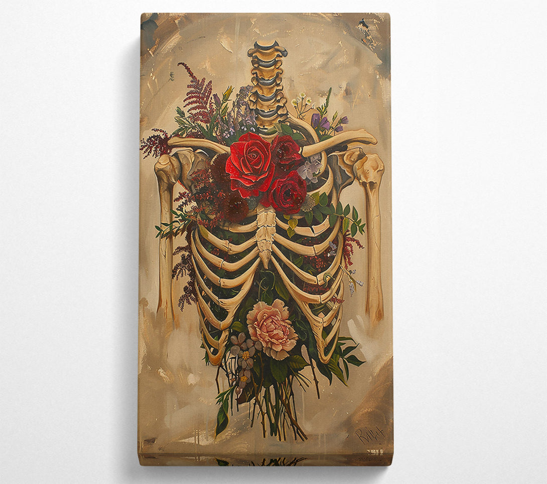  A Canvas Print of Crimson Floral Bones Canvas Print