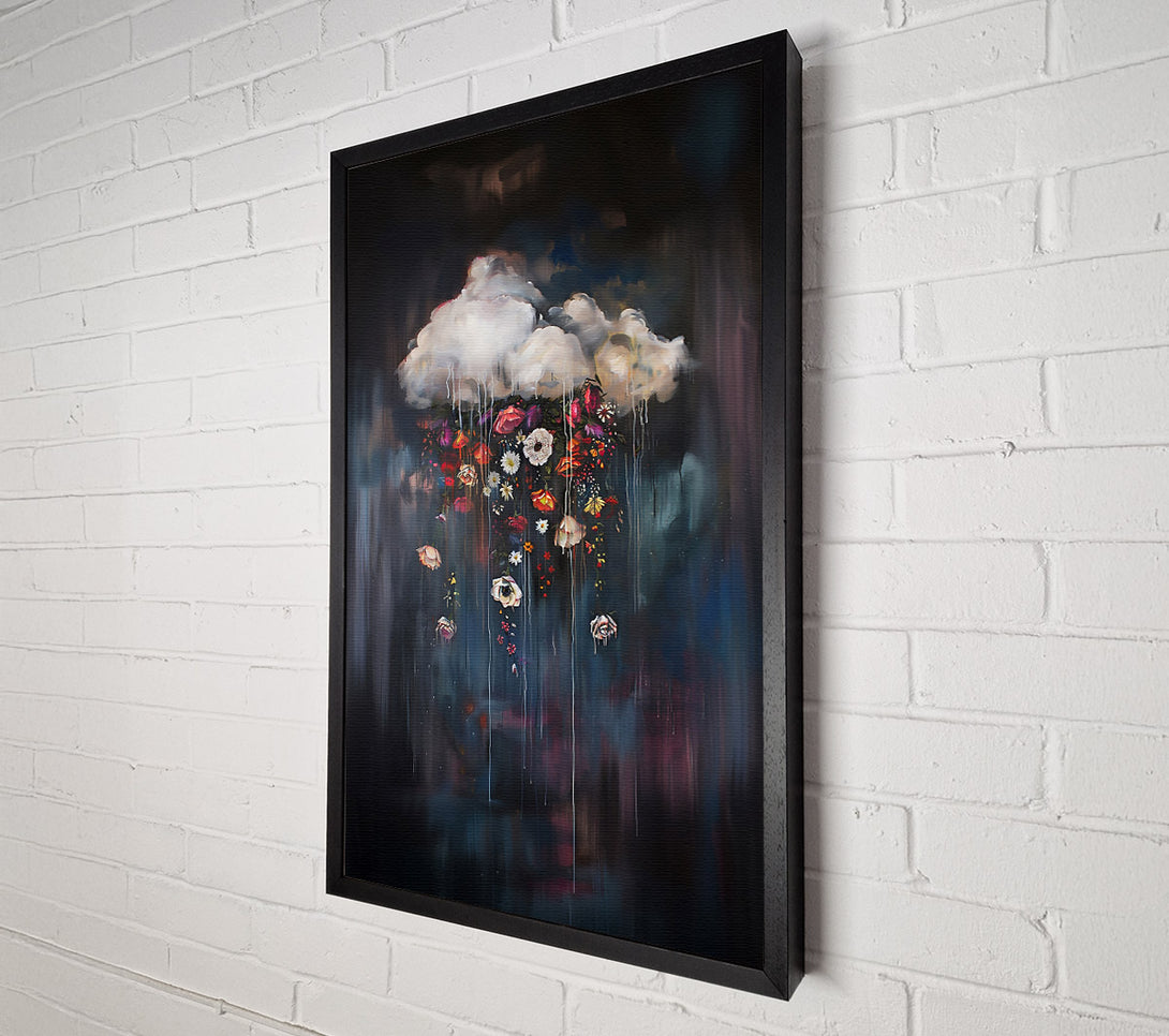  A Canvas Print of Blue Floral Raincloud Canvas Art