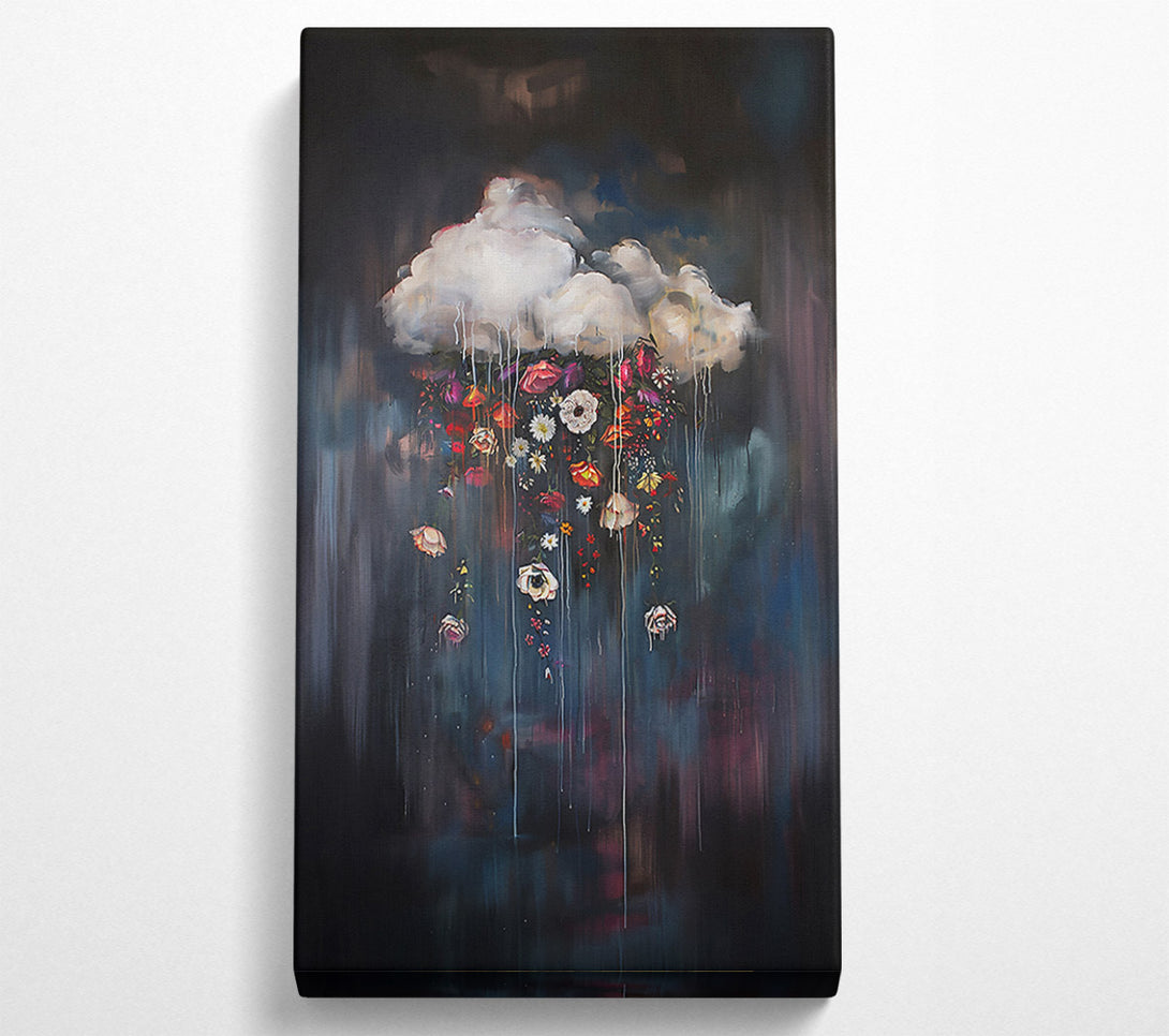  A Canvas Print of Blue Floral Raincloud Canvas Art