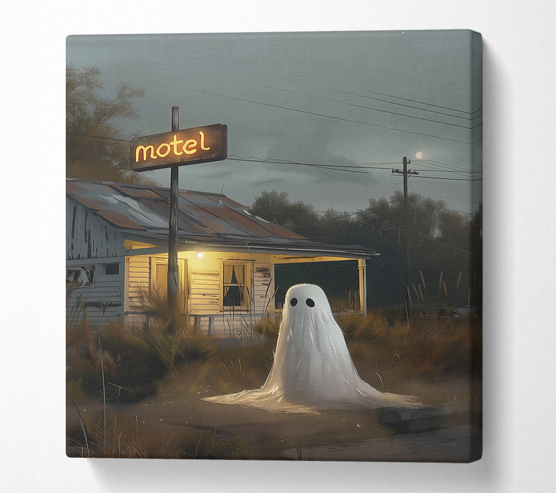  A Canvas Print of White Ghost Motel Canvas Art