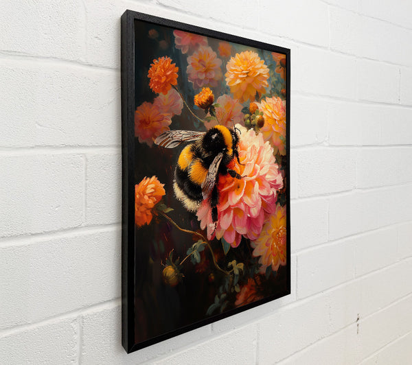 Pink Bloom And Bumblebee