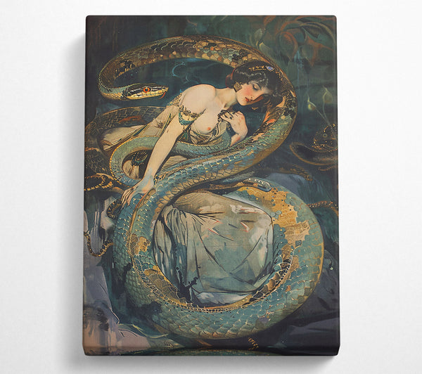  A Canvas Print of Emerald Serpent Embrace Canvas Art