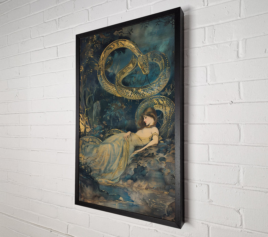  A Canvas Print of Golden Serpent Slumber Canvas Print