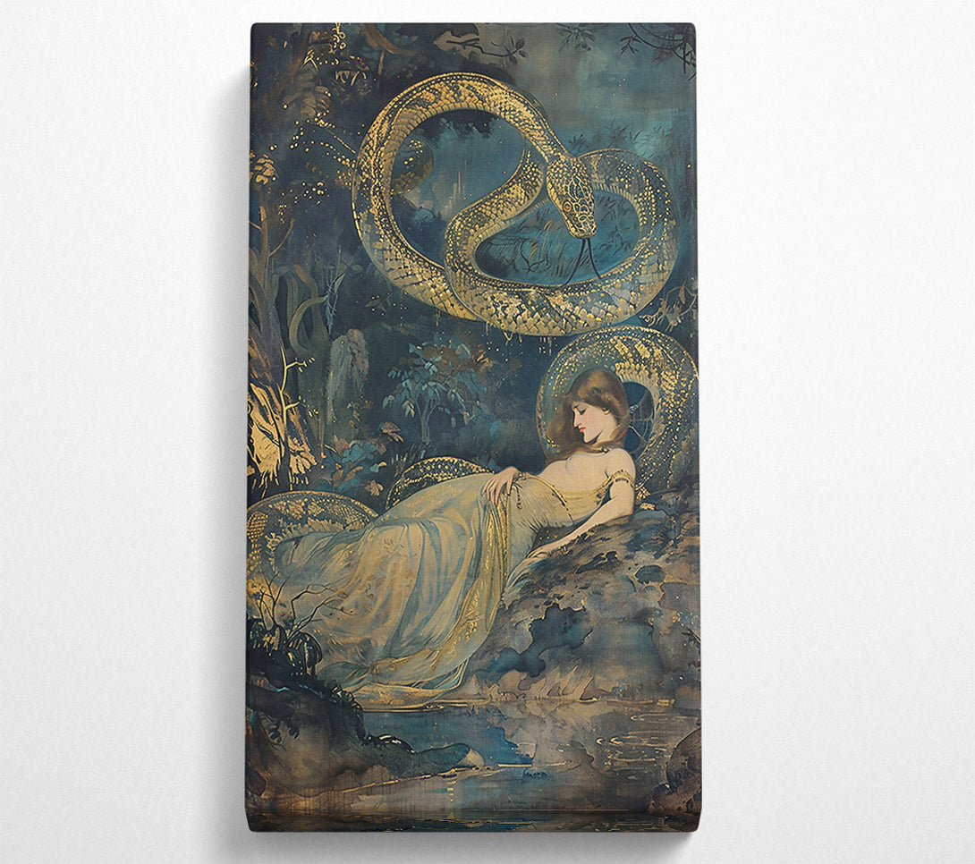  A Canvas Print of Golden Serpent Slumber Canvas Print