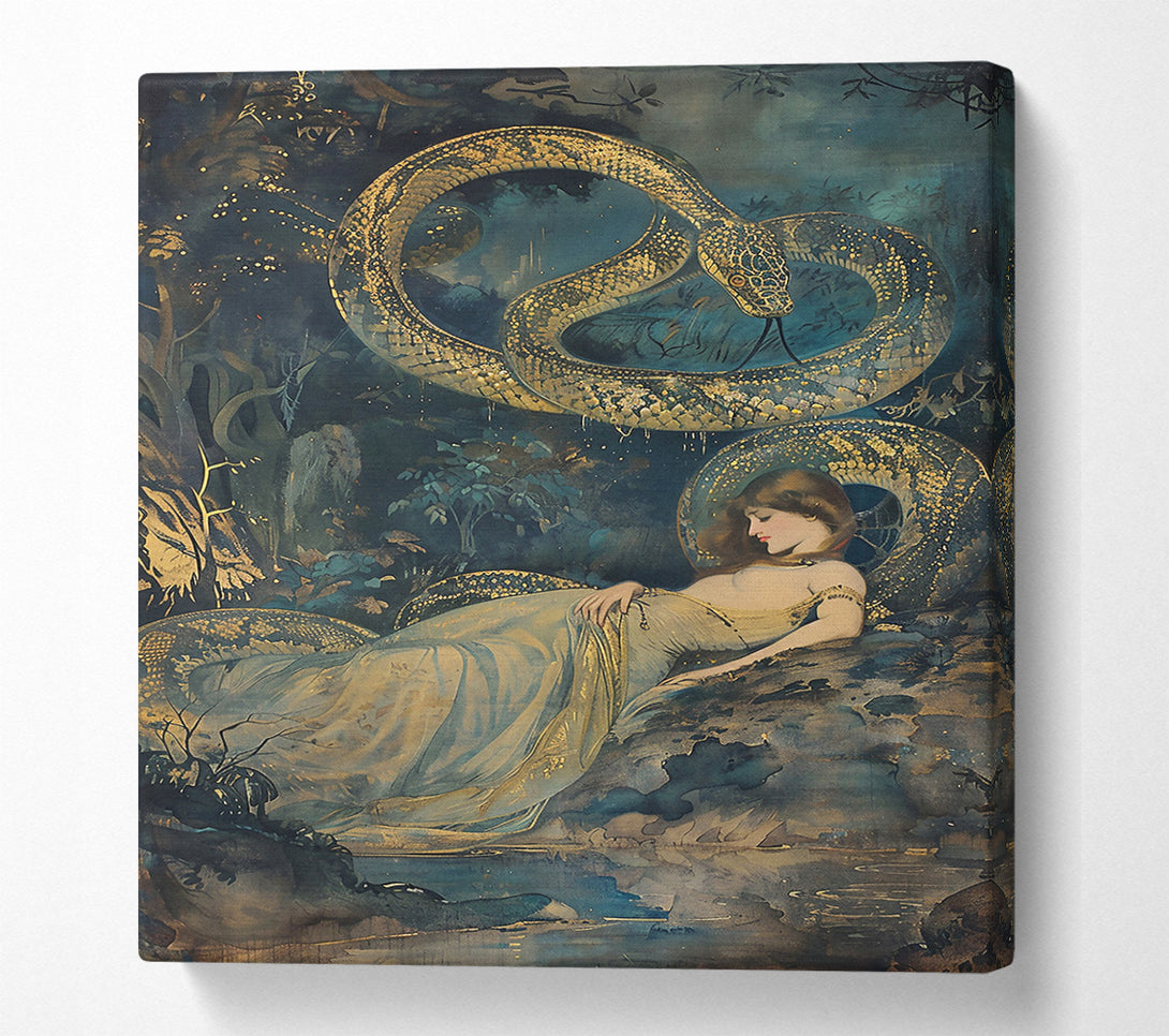  A Canvas Print of Golden Serpent Slumber Canvas Print