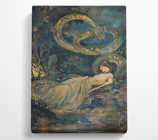  A Canvas Print of Golden Serpent Slumber Canvas Print