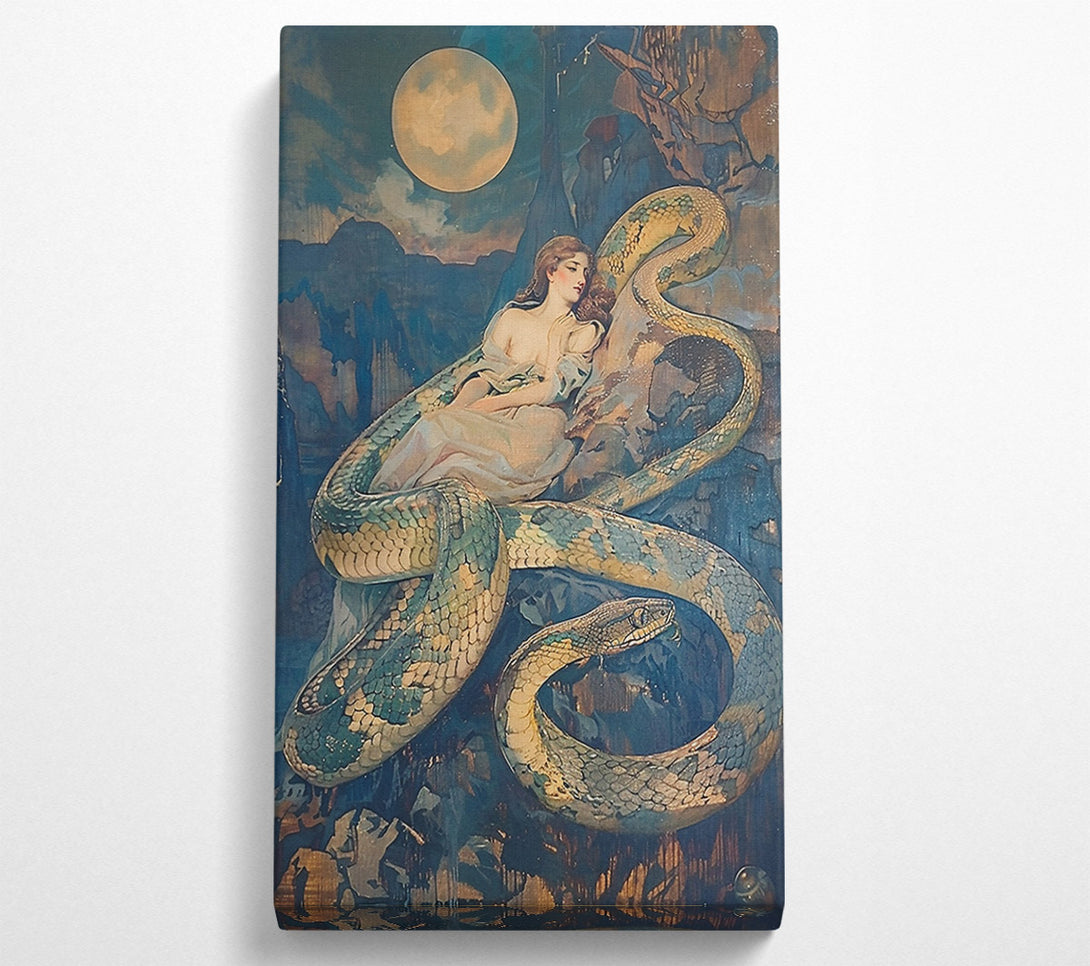  A Canvas Print of Golden Moon Serpent Canvas Wall Art