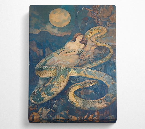  A Canvas Print of Golden Moon Serpent Canvas Wall Art