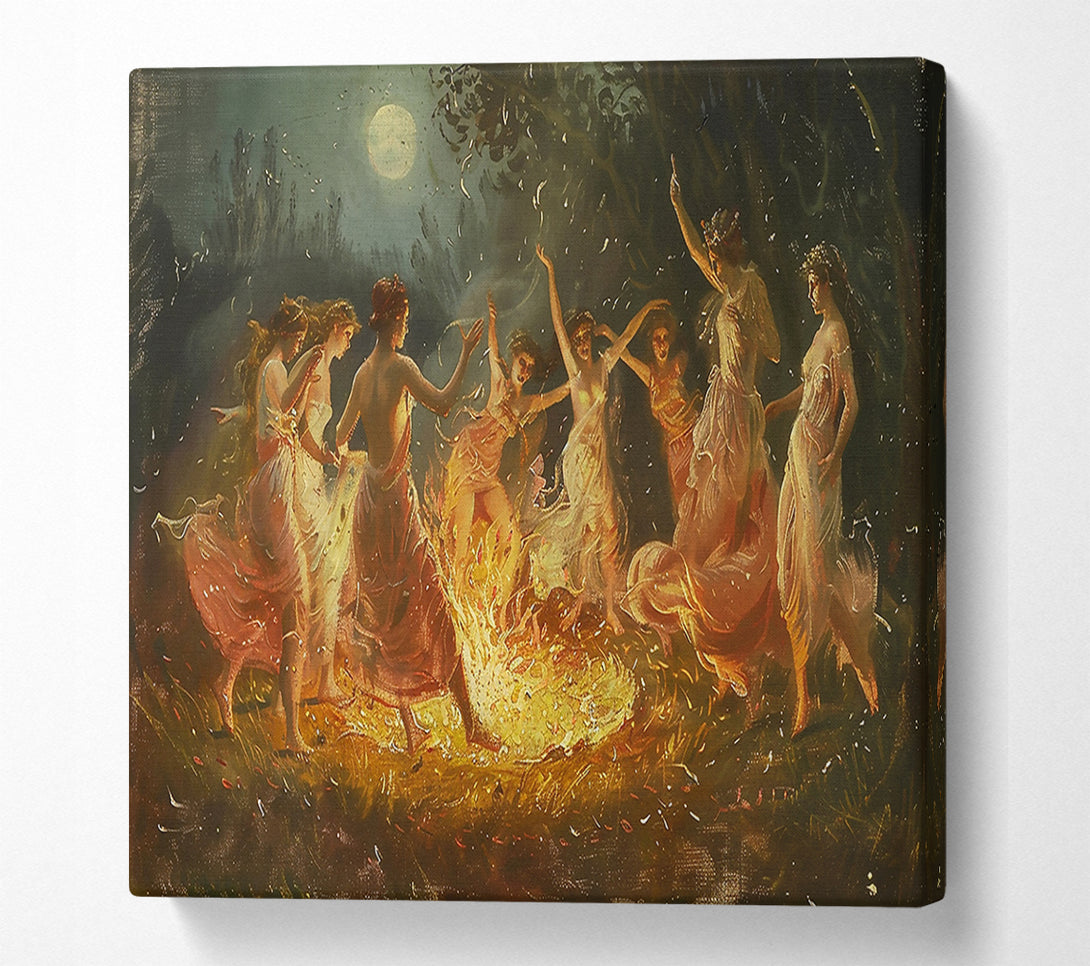  A Canvas Print of Golden Fire Dance Canvas Wall Art