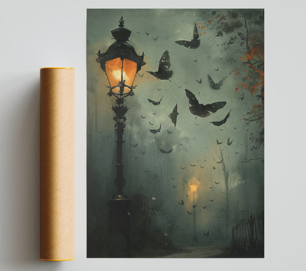 Grey Night Moths Giclee Print