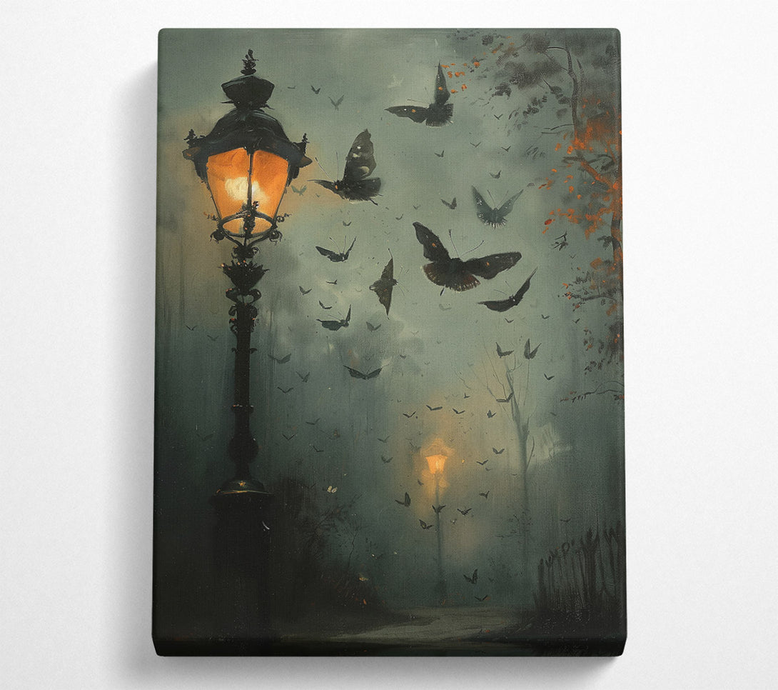  A Canvas Print of Grey Night Moths Canvas Wall Art