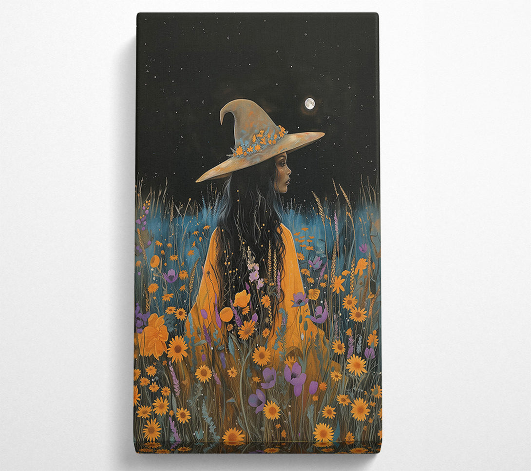 A Canvas Print of Golden Moonlight Witch Canvas Art