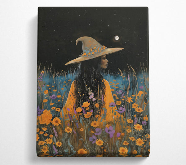  A Canvas Print of Golden Moonlight Witch Canvas Art
