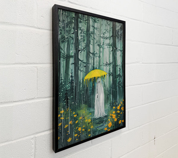 Yellow Umbrella In The Rain