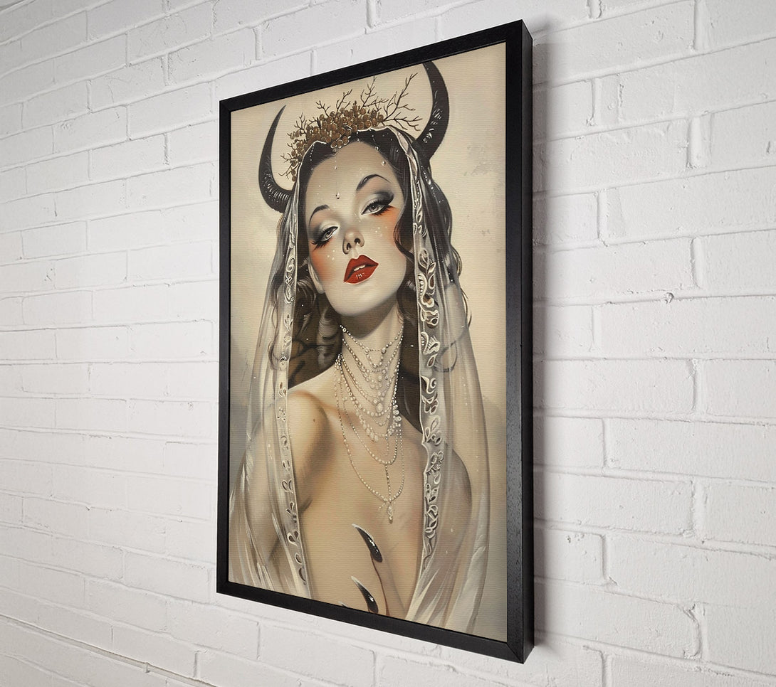  A Canvas Print of Crimson Veil Bride Canvas Art