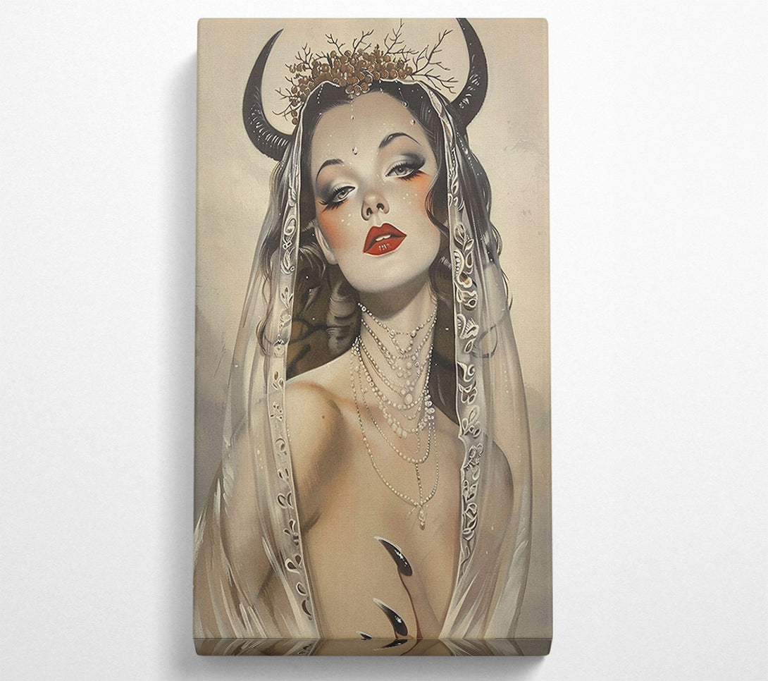  A Canvas Print of Crimson Veil Bride Canvas Art