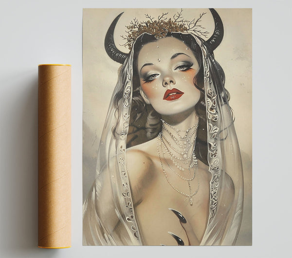 Crimson Veil Bride Poster