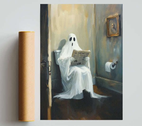 White Ghost Reading News Poster