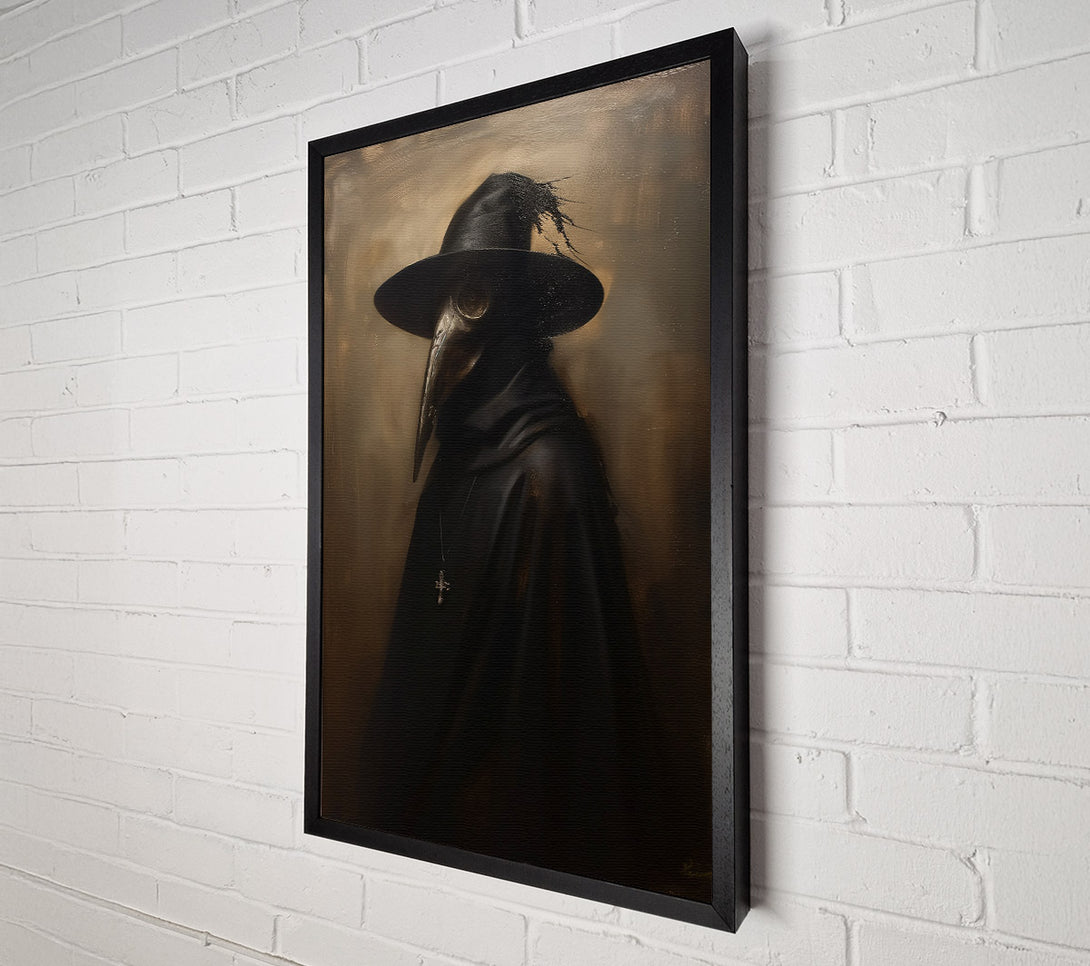  A Canvas Print of Ocher Plague Doctor Canvas Wall Art