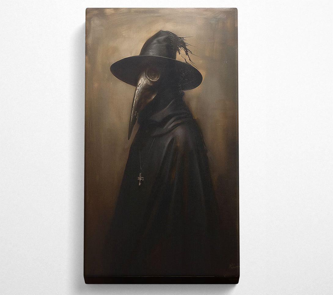  A Canvas Print of Ocher Plague Doctor Canvas Wall Art
